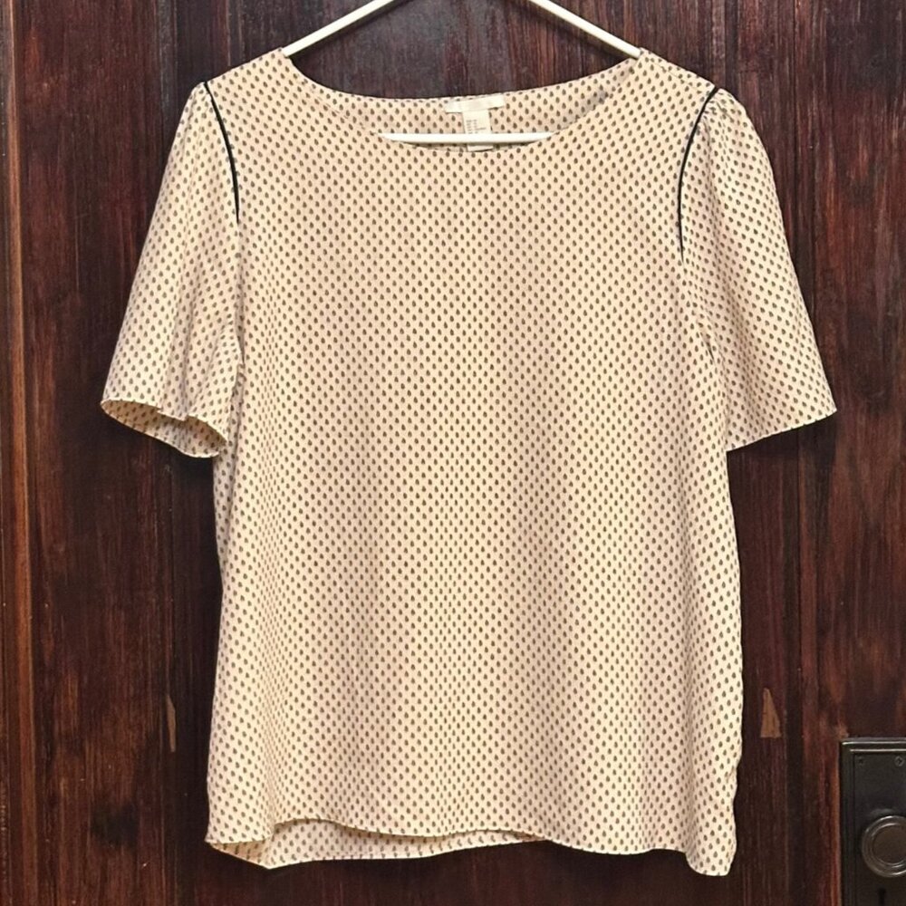 Pink W/ Tiny Black Pattern Blouse, Professional/F… - image 3